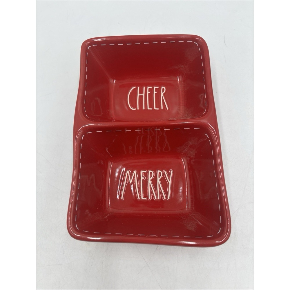 new Rae DUNN MERRY/CHEER APPETIZER TRAYS 2